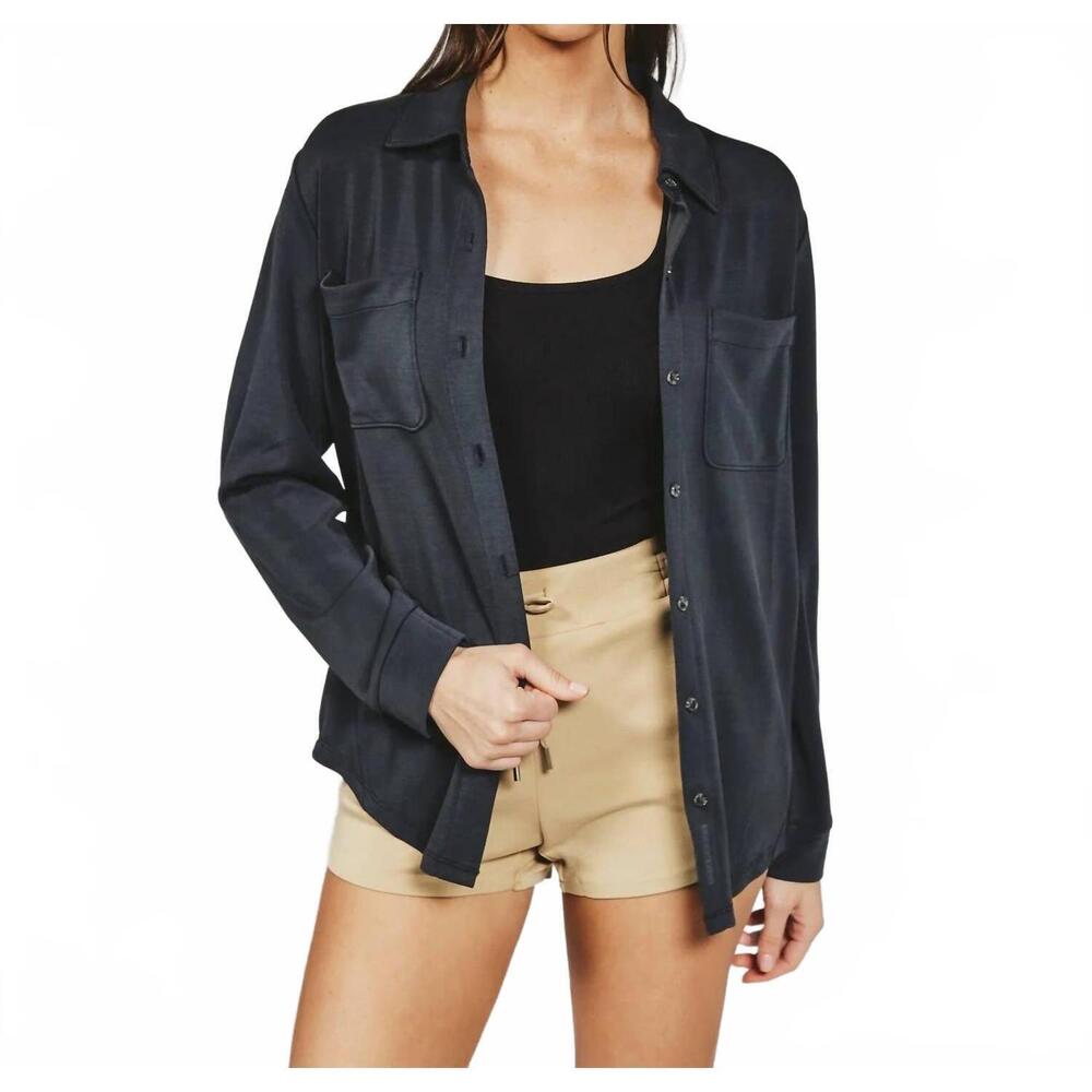 NEW 7DIAMONDS rev relaxed fit perfect blouse in anthracite